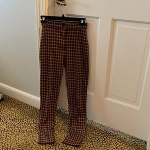 Free people plaid pants. Size 0.